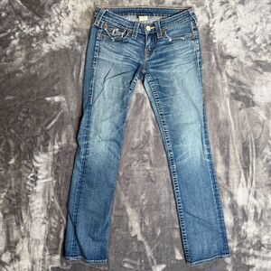 True Religion Women's Skinny Jeans Regular Wash Size 28 Slight Fade